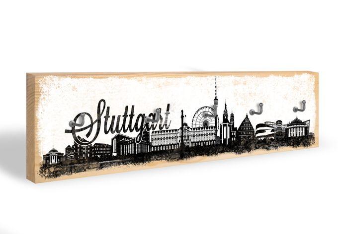 Sleutelbord Stuttgart Skyline + 5 Haken