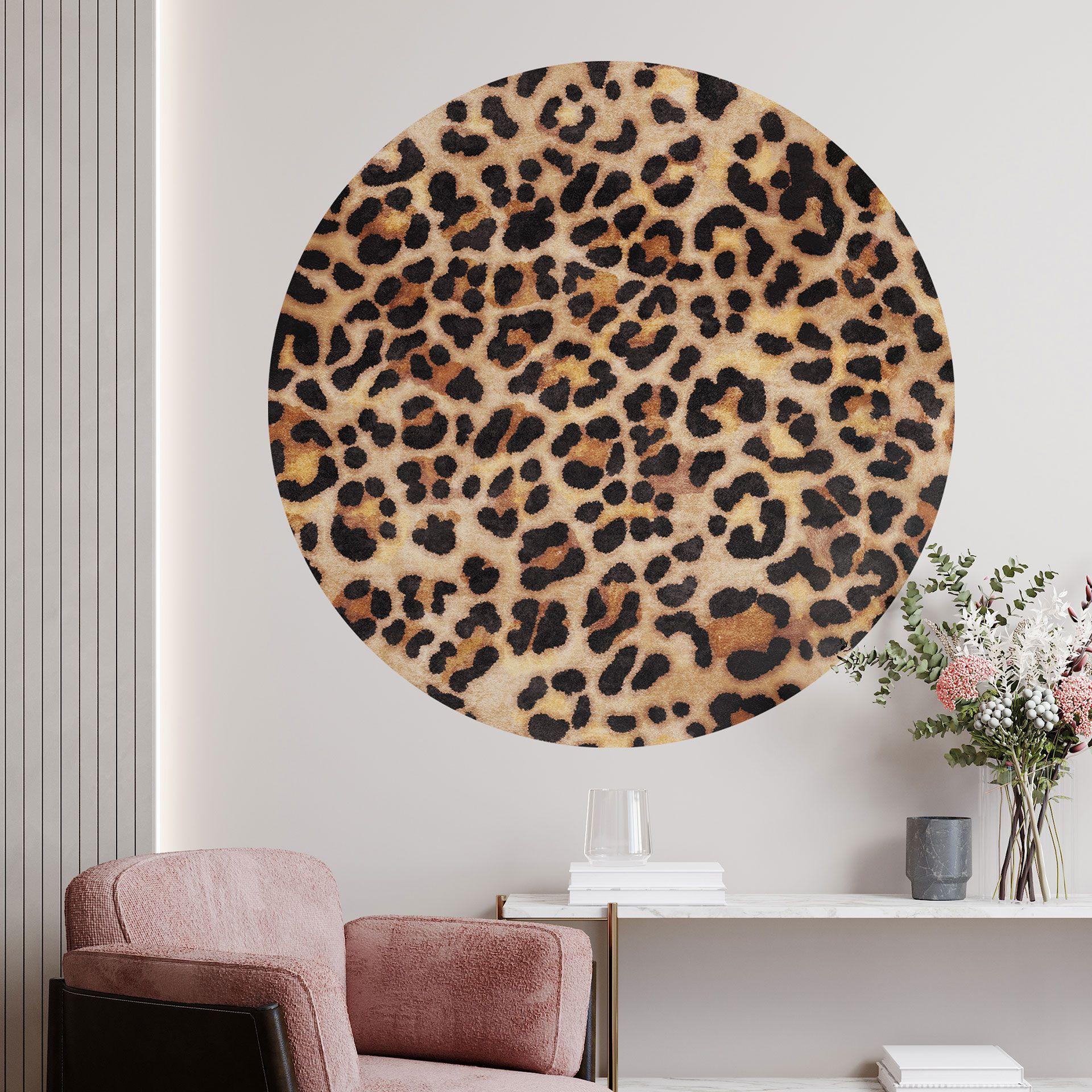 Vinilo decorativo Leopardo salvaje - Animal Print - Tunaboylu - Redondo