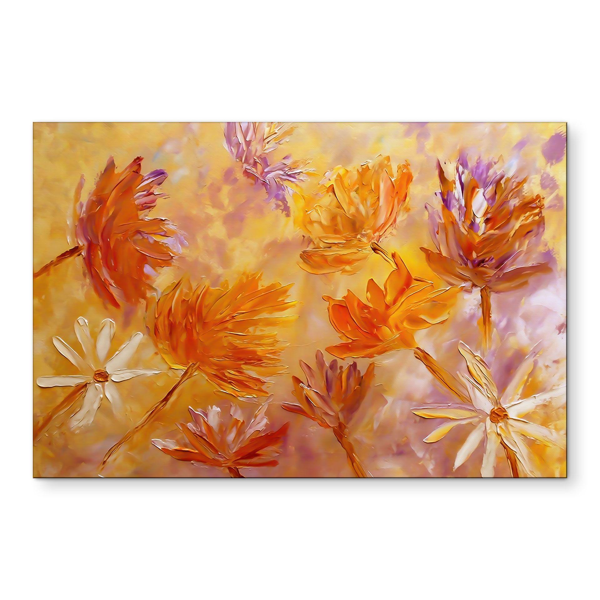 Vægmaleri Golden Blossom Rush | Blomstermaleri - Pomata – print på aluminium (Alu-Dibond)