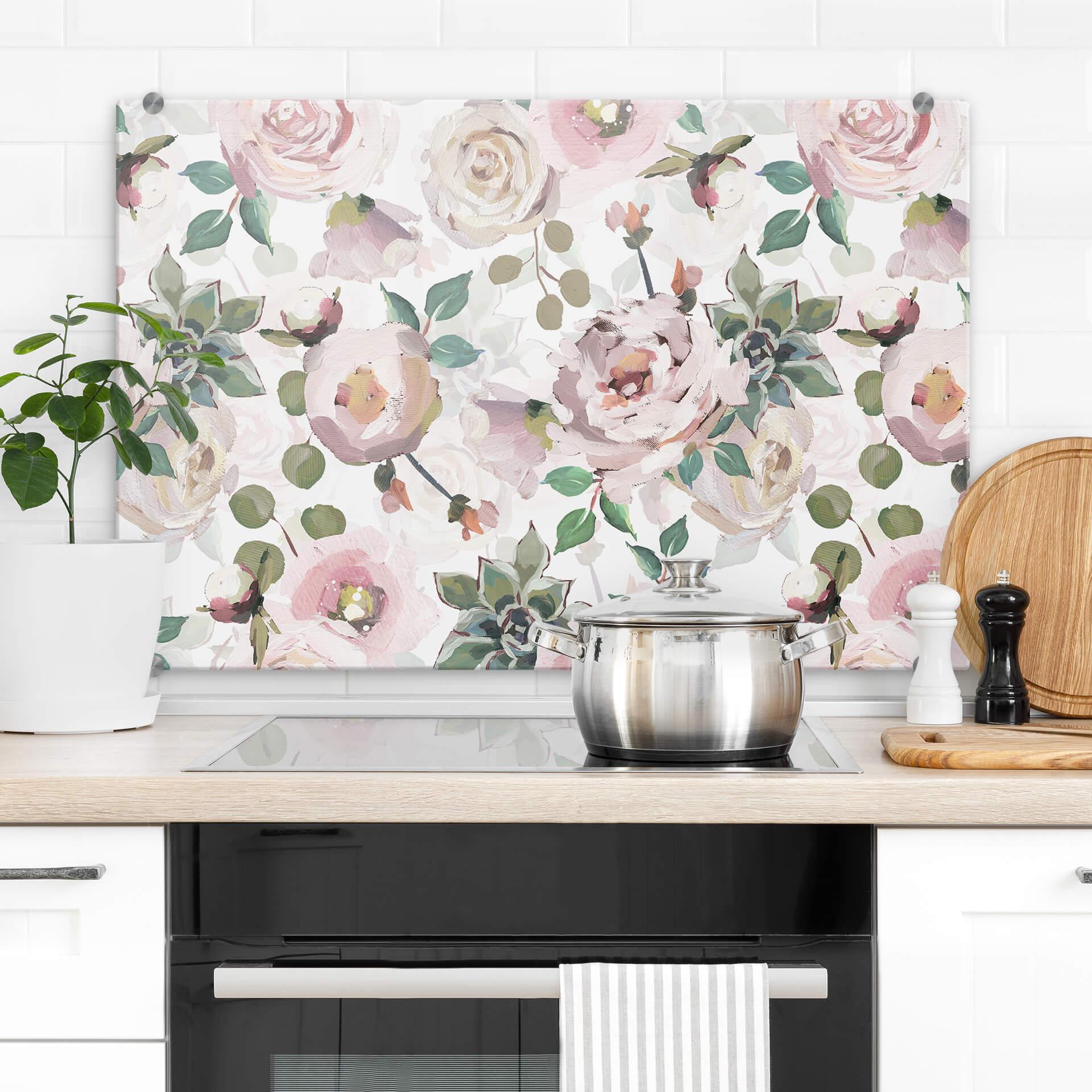 Stænkplade UN Designs - Blomster i kunstnerisk stil