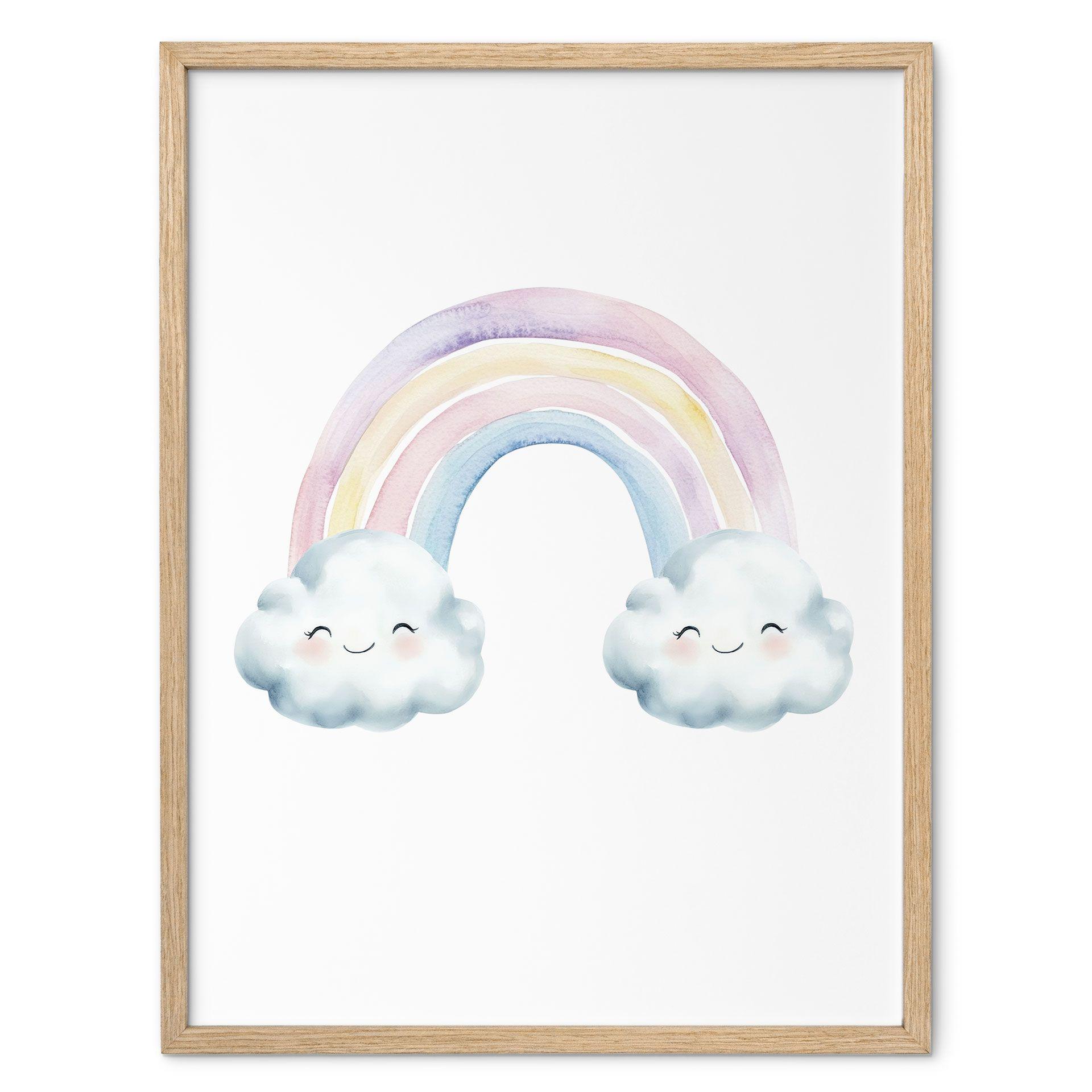 Póster para niños - La magia del arco iris en colores pastel