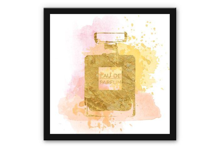 Tableau Forex - Eau de parfum aquarelle - doré