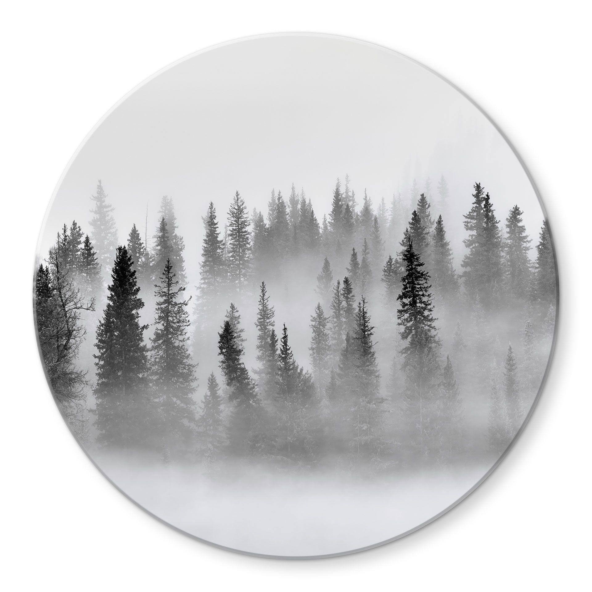 Tableau sur verre Xu - Foggy Forest