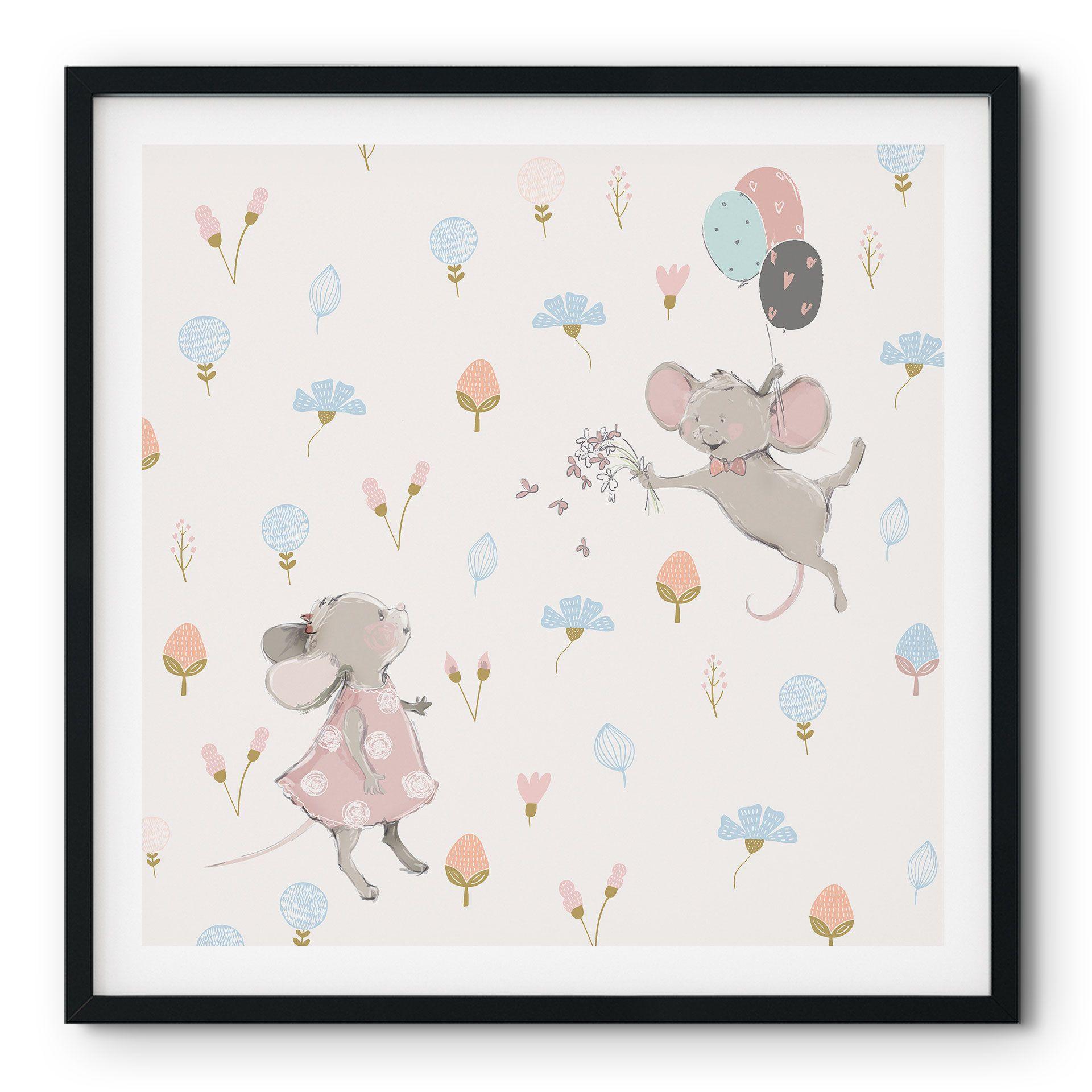 Póster Ratoncitos con globos - Diseños ONU