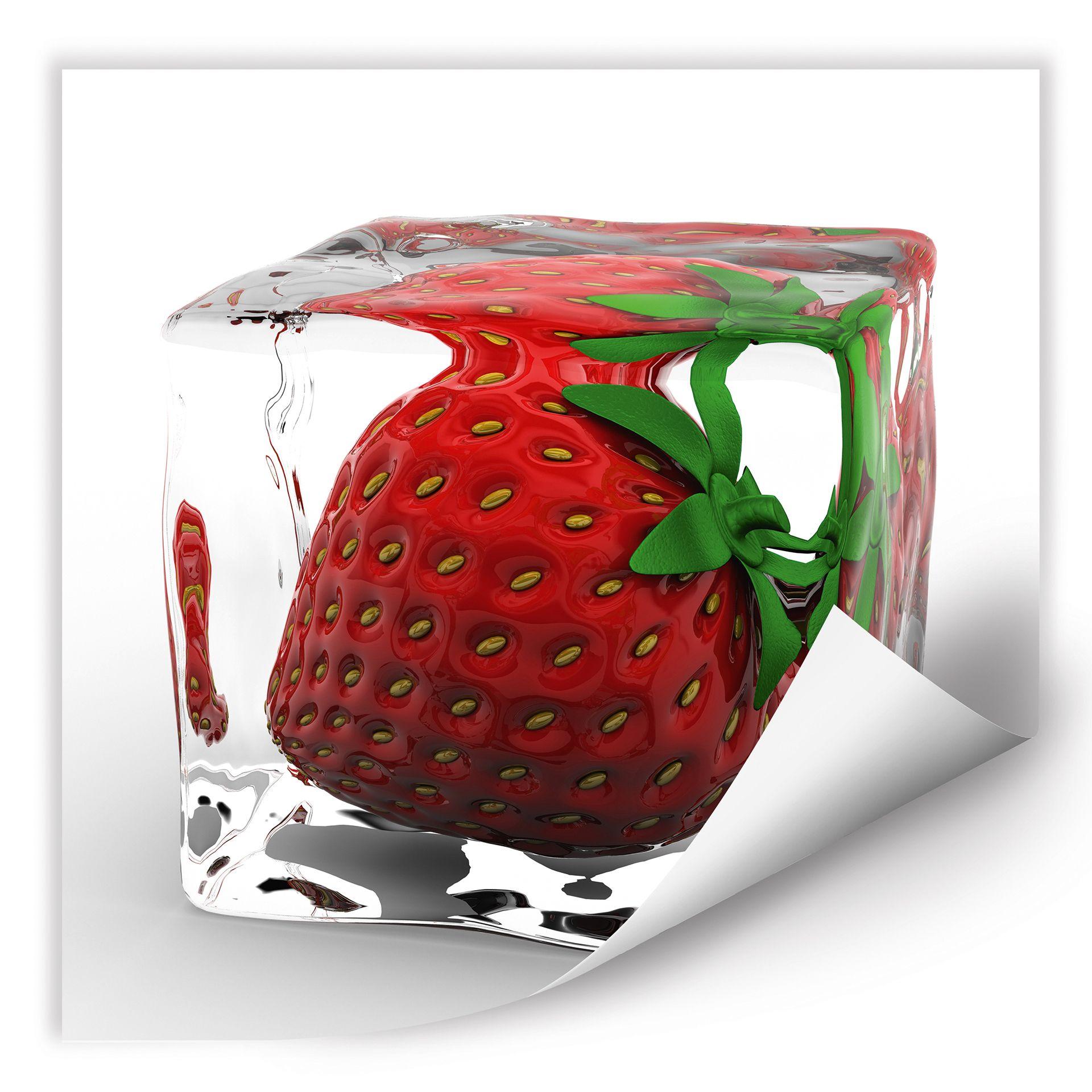 Poster autocollant - W - Glaçon à la Fraise