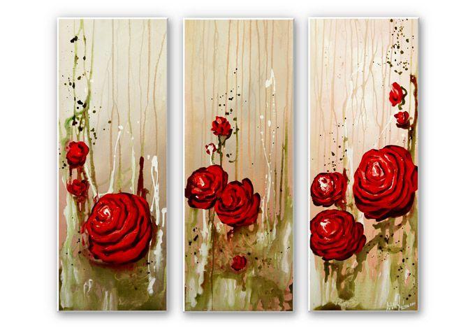 Wanddecoratie Fedrau - Rozen (3-delig)