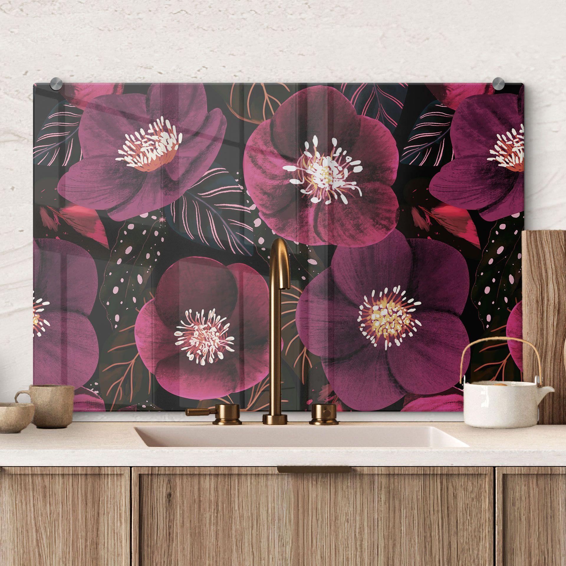 Stænkplade Blomsterpragt i lilla toner - Anis-illustration