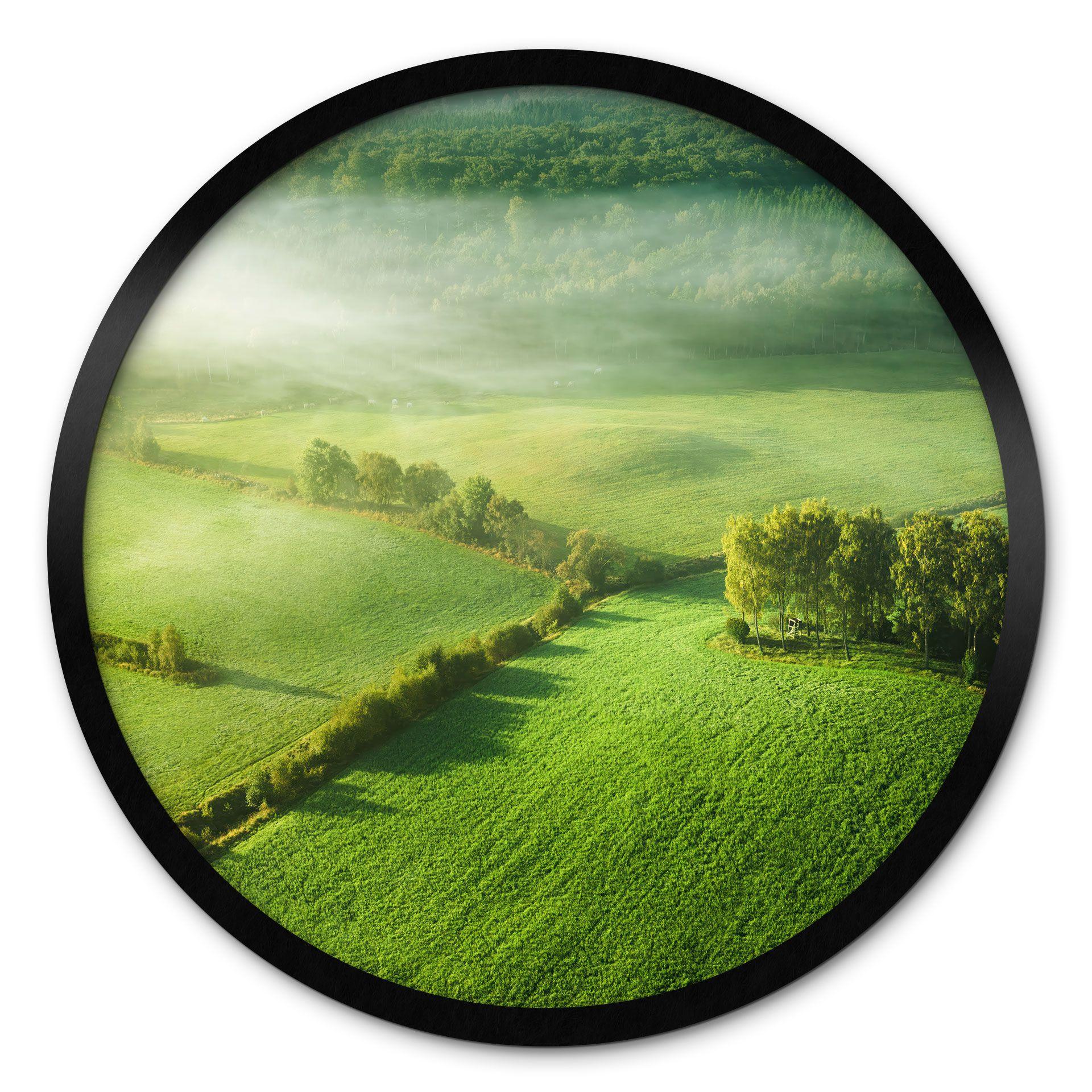 Póster Campos idílicos en la niebla - Keller - Redondo