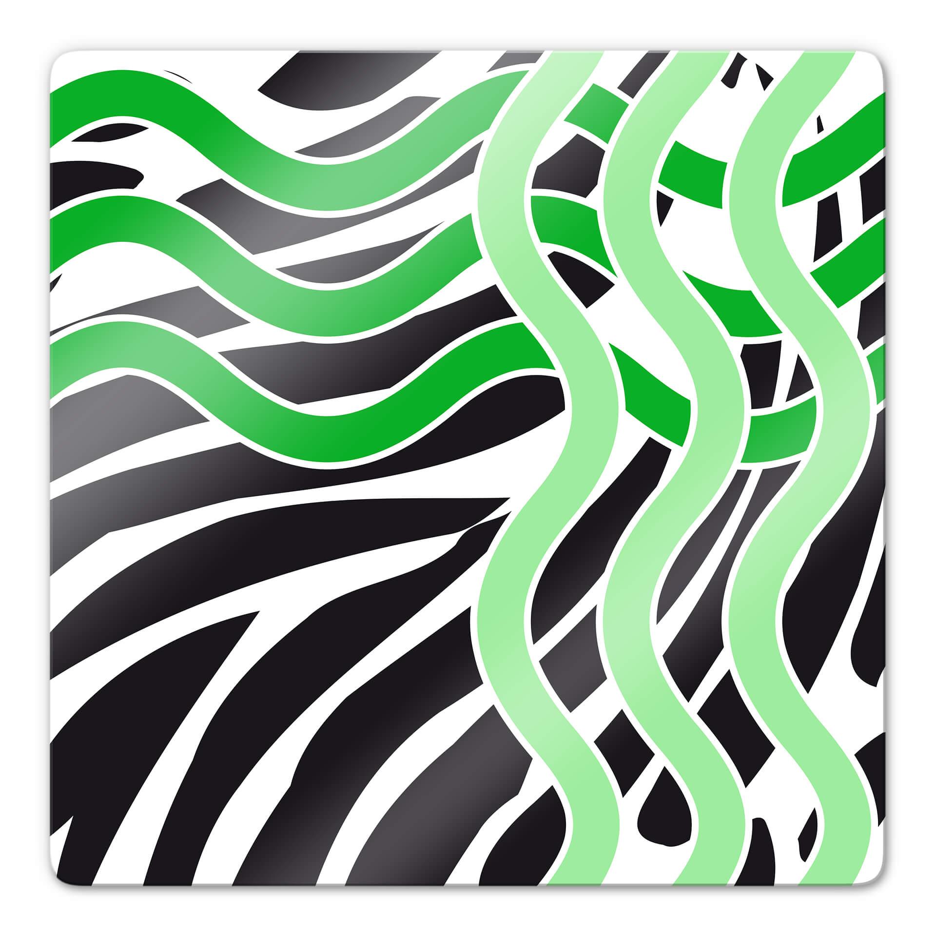 Tableau en verre - Vague verte