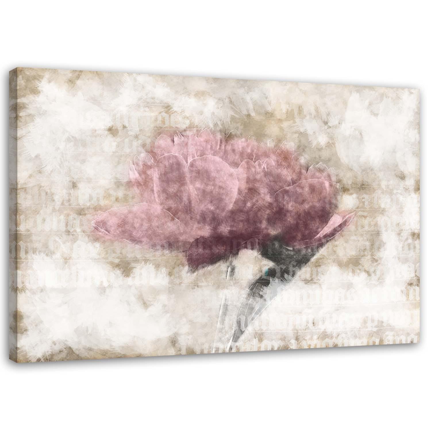 Canvasbillede, Abstrakte blomster Shabby Chic