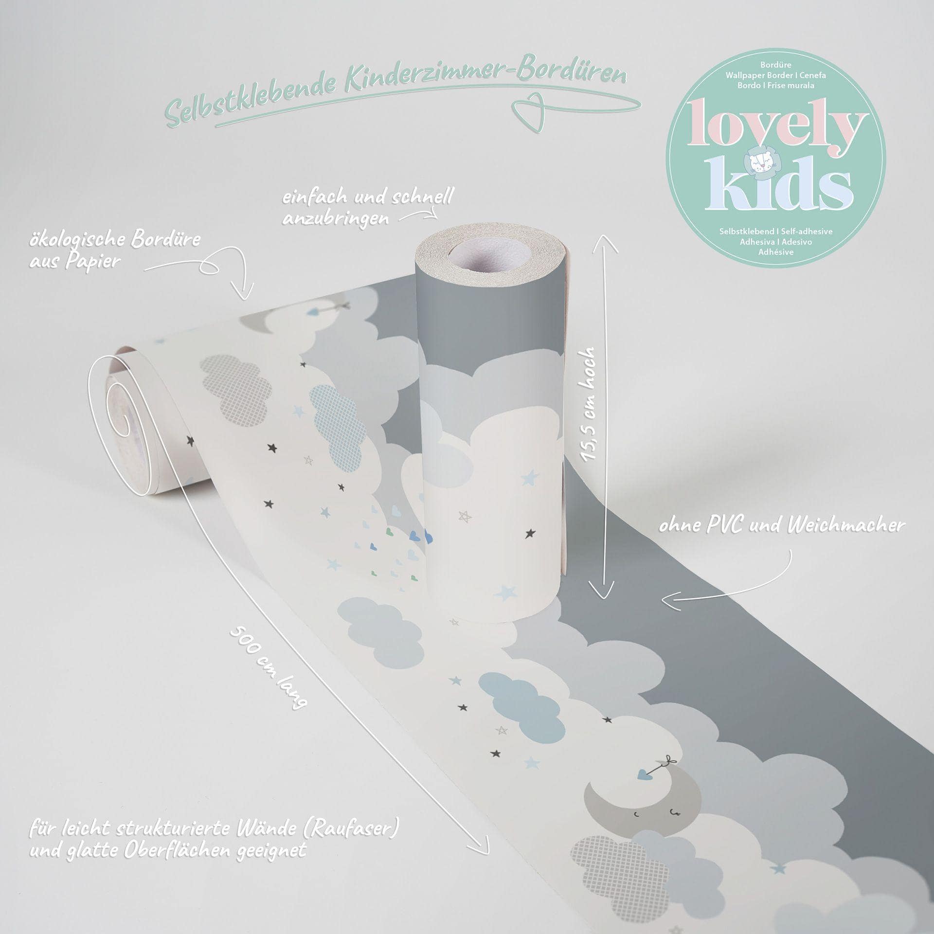 Wallsticker Lovely Kids selbstklebende Kinderzimmer Bordüre Dr