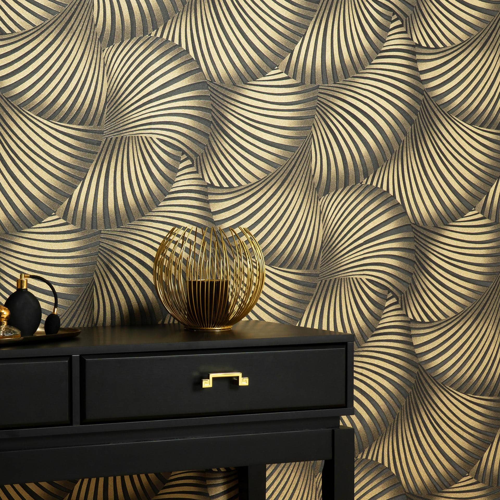 Guido Maria Kretschmer grafisk tapet Twill Fashion for Walls 5 sort