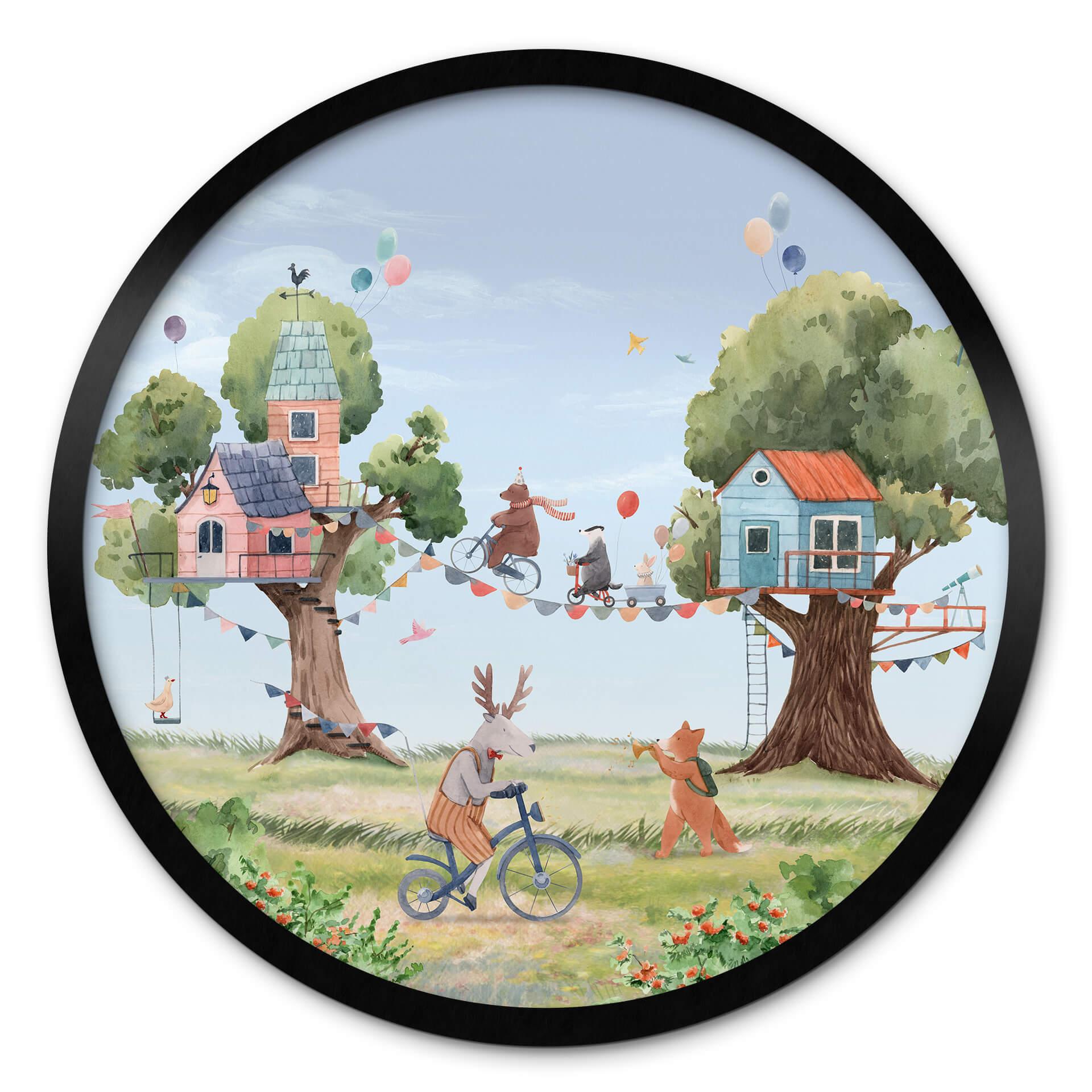 Póster Oliver Robins - Fiesta en la casa del árbol - Redondo