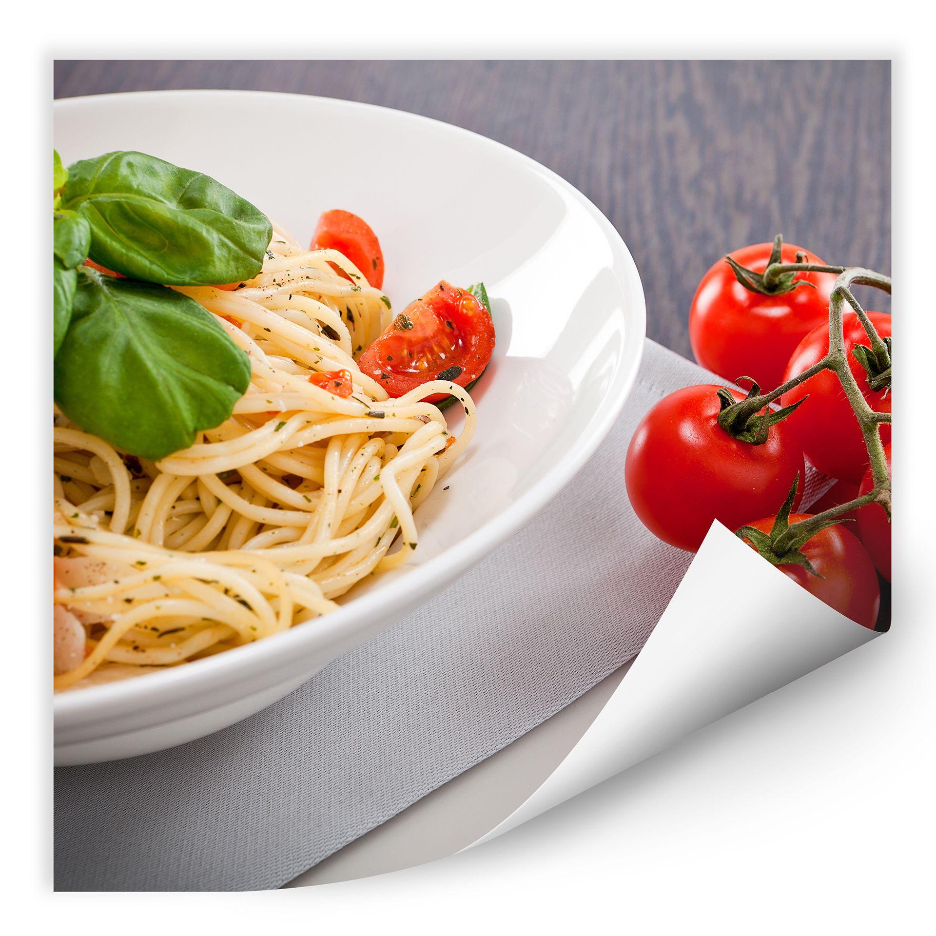 Muurprints Italiaanse Pasta - vierkant