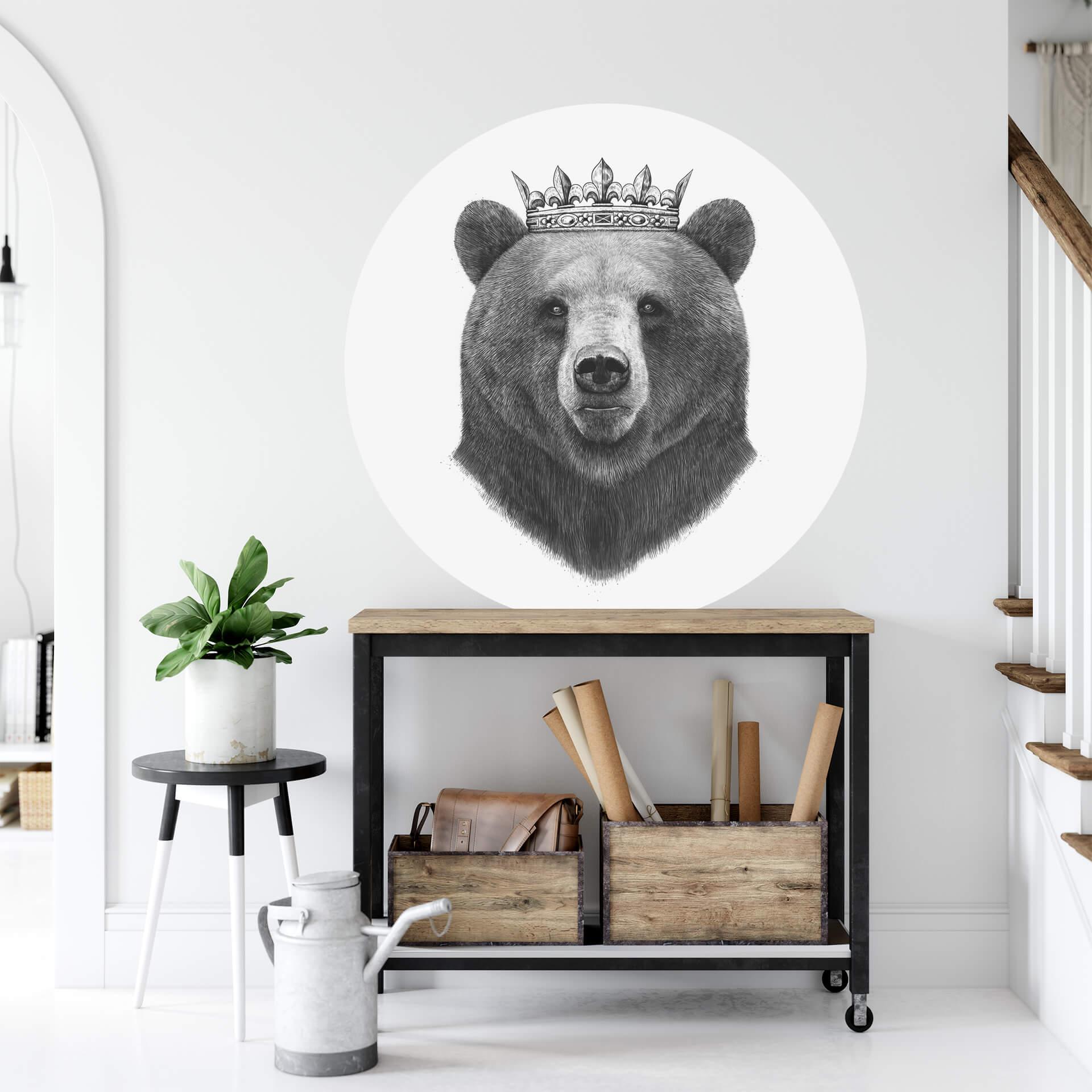 Sticker mural Korenkova - Le roi Ours - Rond