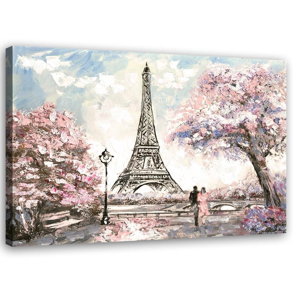 Canvasbillede, Eiffeltårnet i Paris som malet