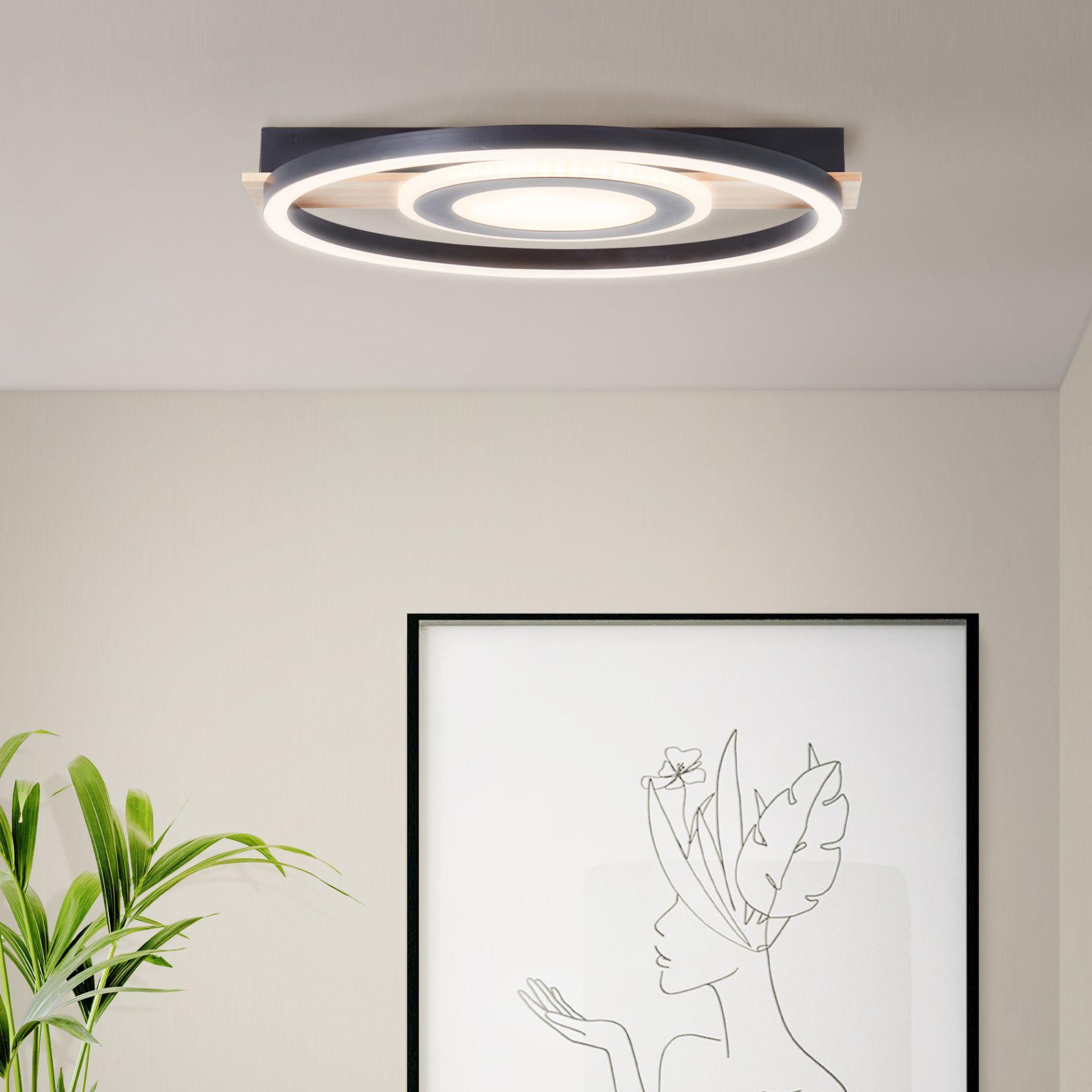 Deckenleuchte Leopold, braun, 5,5 x 39 cm, Holz Moderne LED-Deckenleuchte, dimmbar