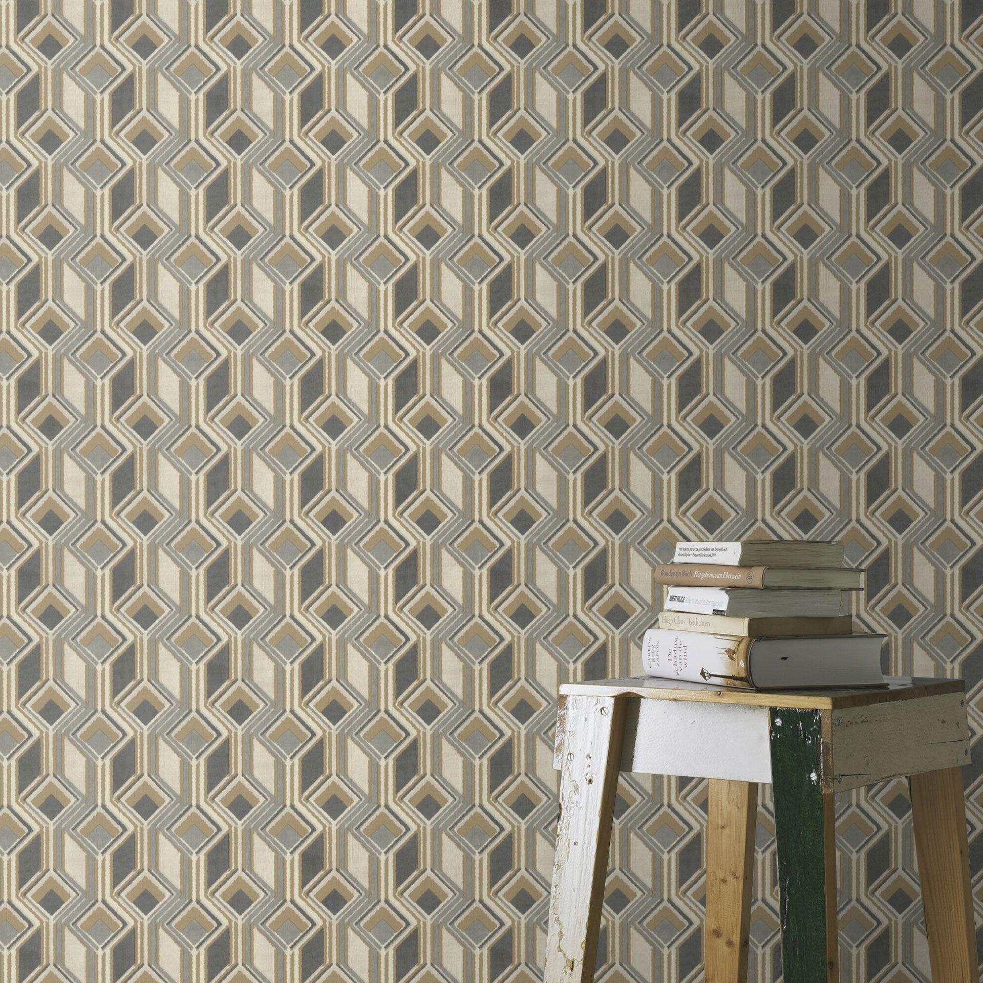 Rasch non-woven tapet, tapetdesign indisk stil dueblå