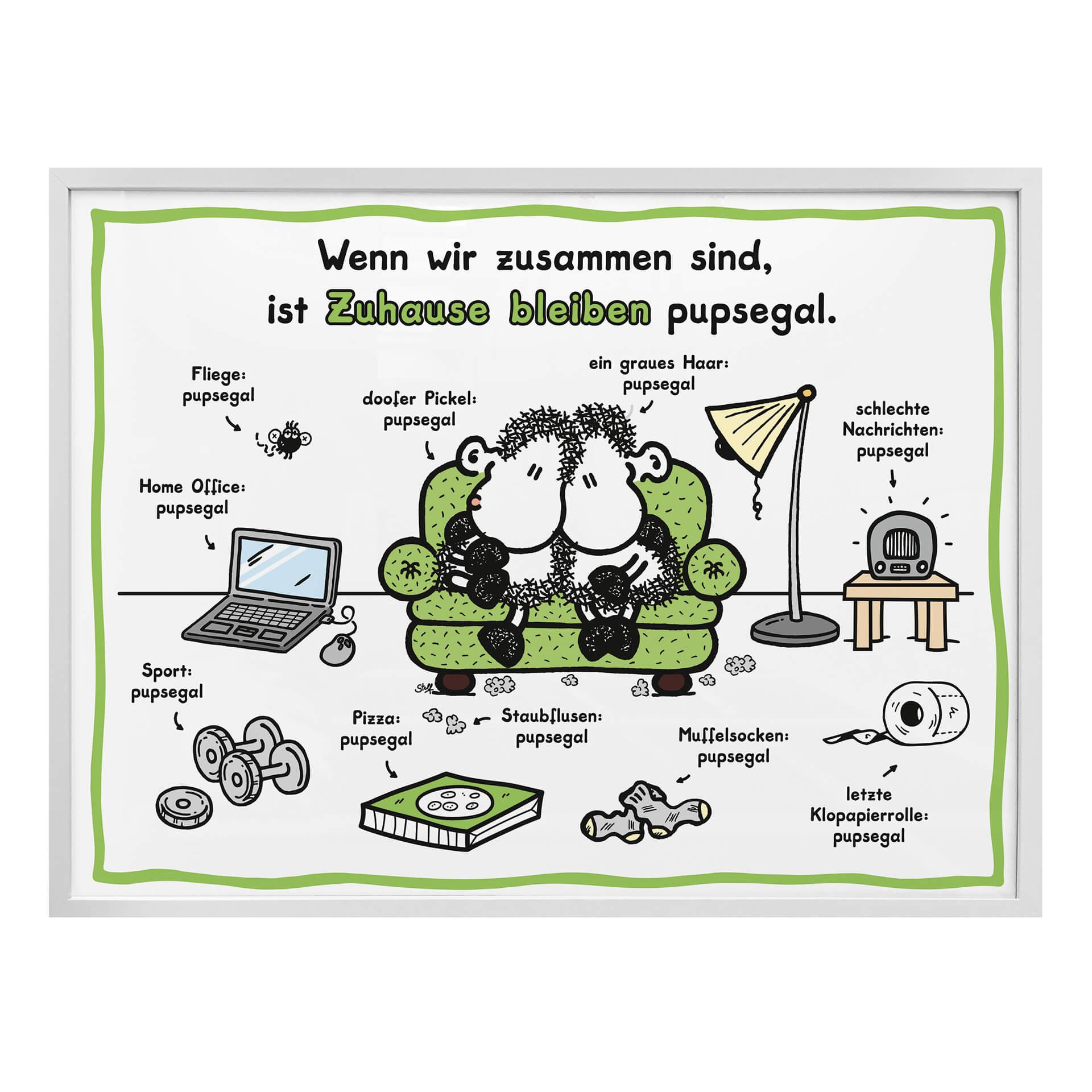 Plakat - Sheepworld - Zuhause bleiben pupsegal
