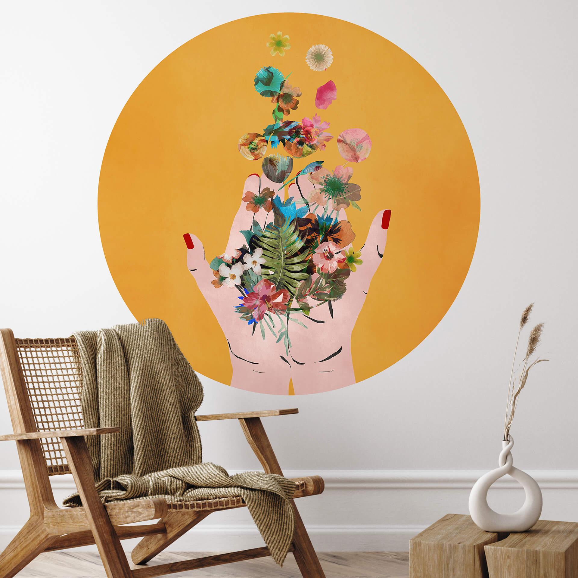 Wall Sticker Treechild - Colorful flowers in Frida's hands