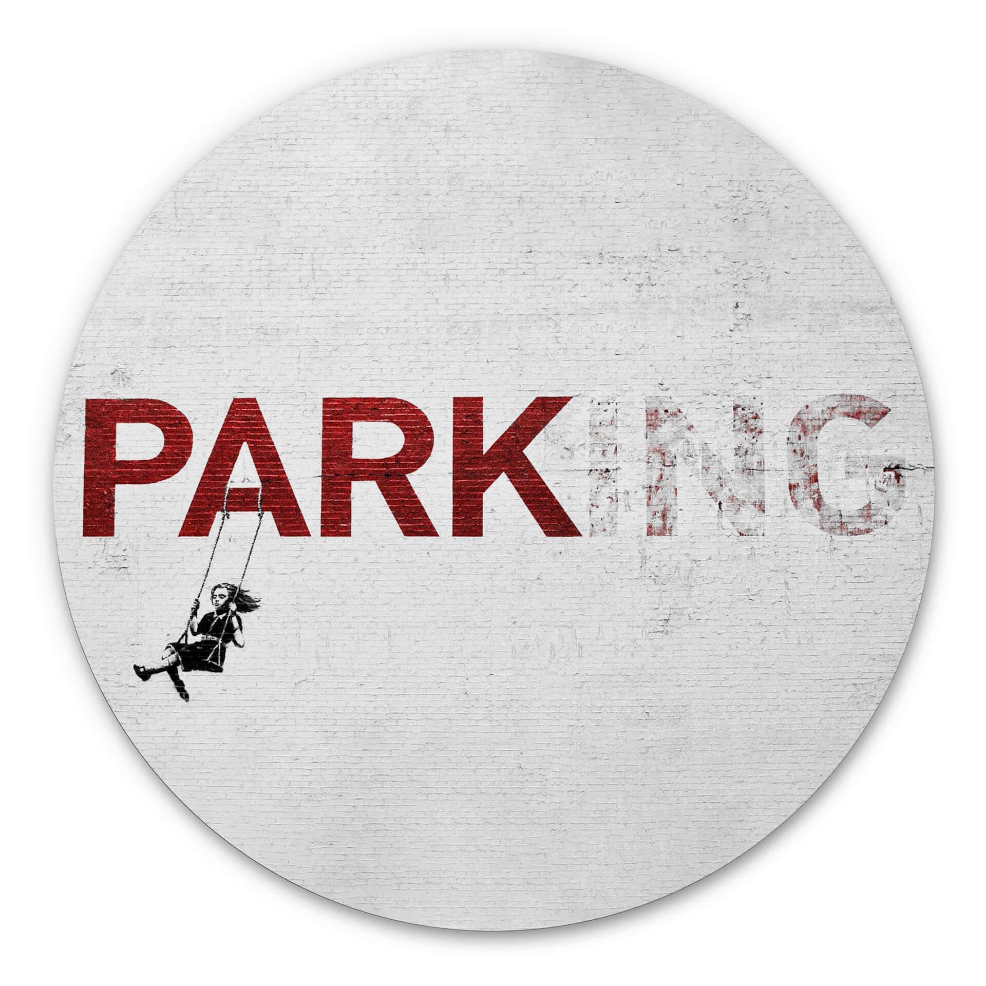 Tableau sur alu-Dibond rond Banksy - Parking