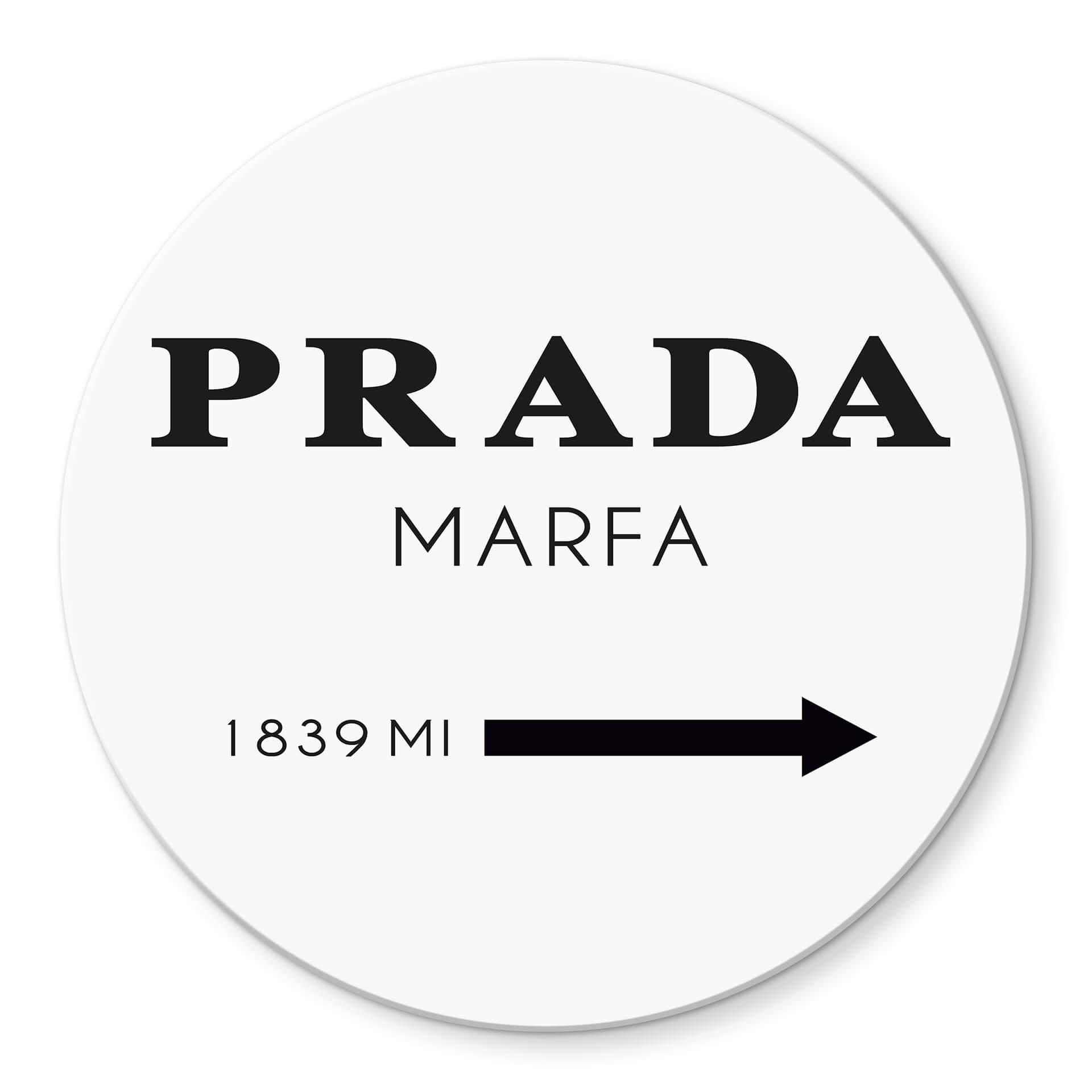 Glasschilderij Prada Marfa - rond