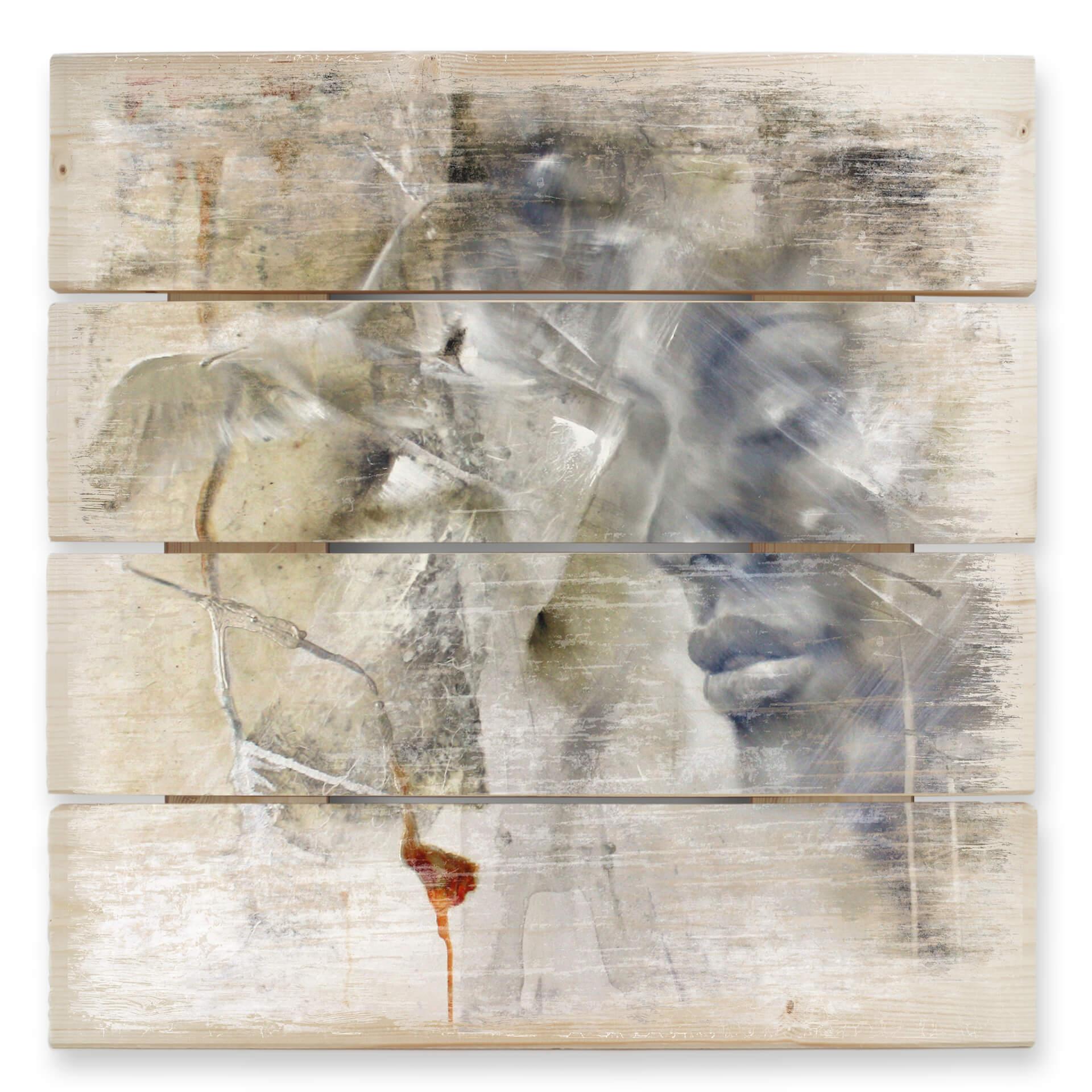 Cuadro de madera Schmucker - Dejar ir - 40x41,5 cm