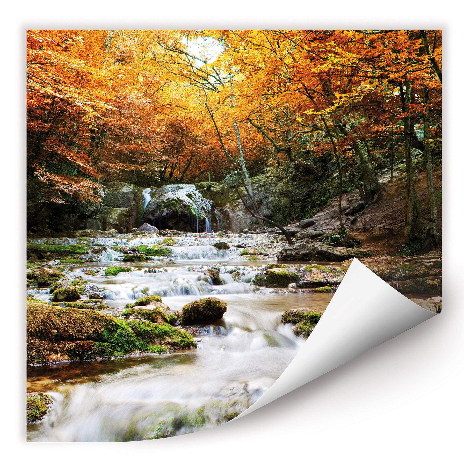 Poster autocollant - W - Cascade en Automne