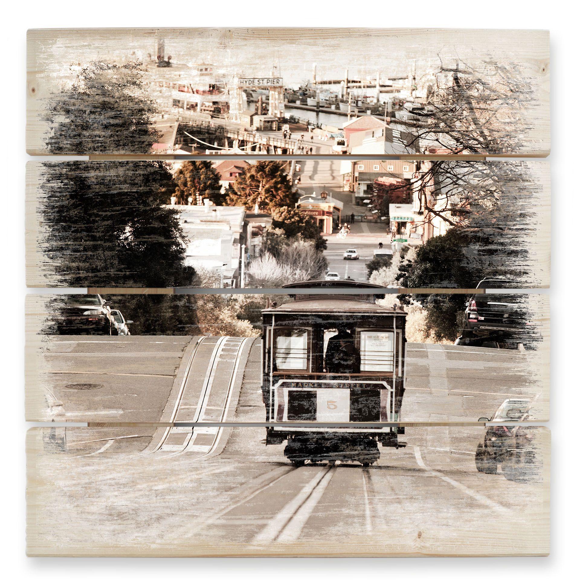 Cuadro de madera Teleféricos - 40x41,5 cm