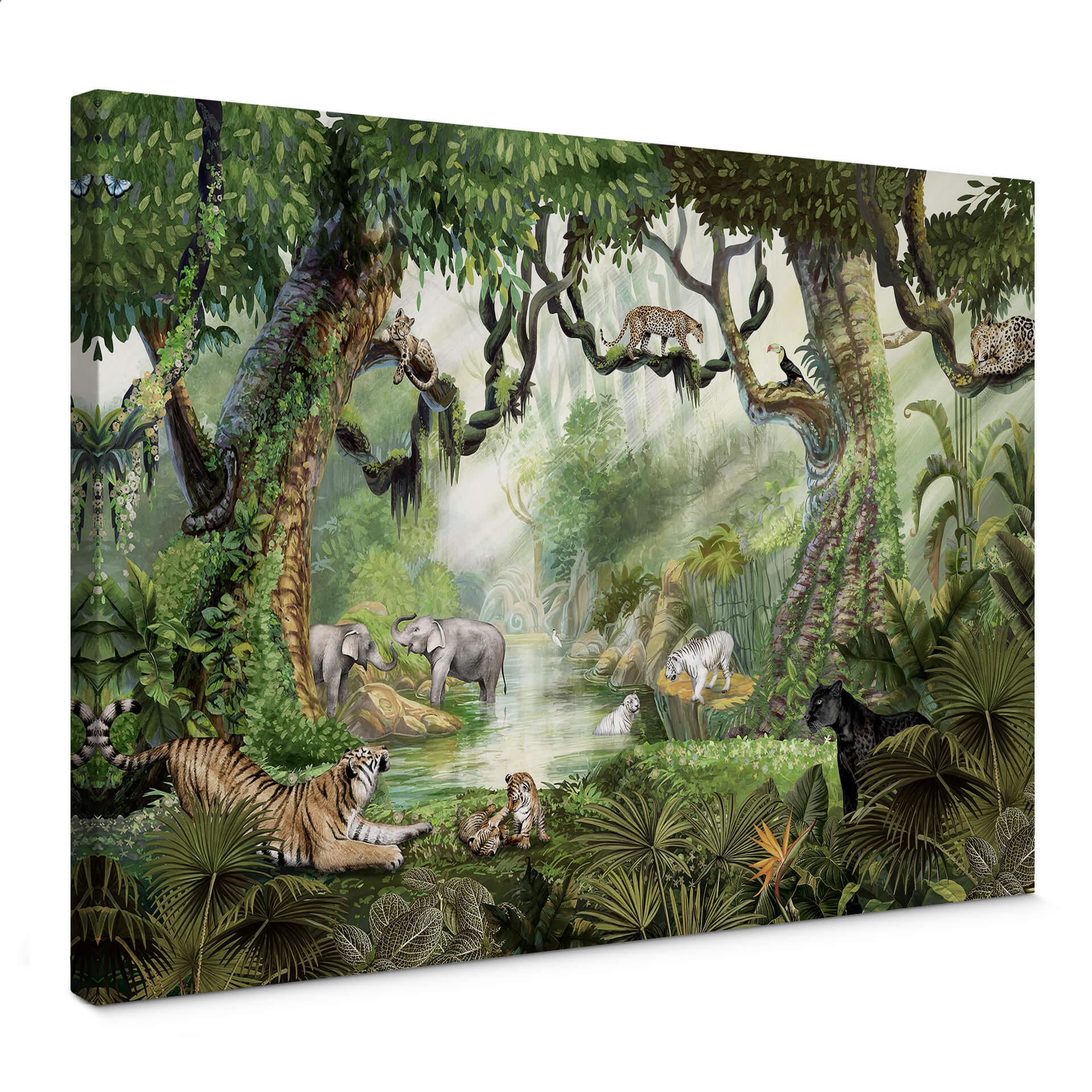 Lienzo Kikki Belle - Gatos de la selva