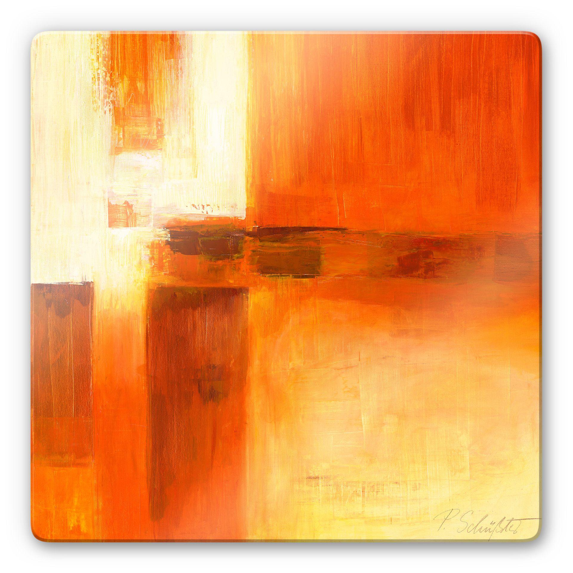 Glasbillede - Schüßler - Komposition i orange og brun
