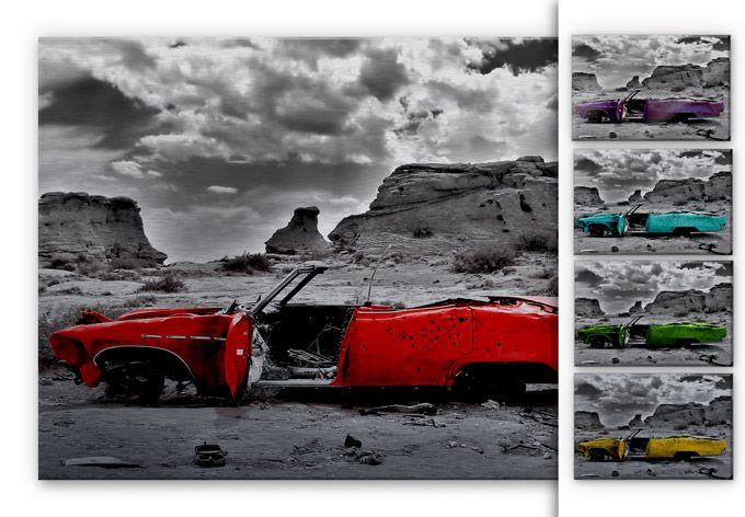 Tableau en alu-Dibond Cadillac rouge