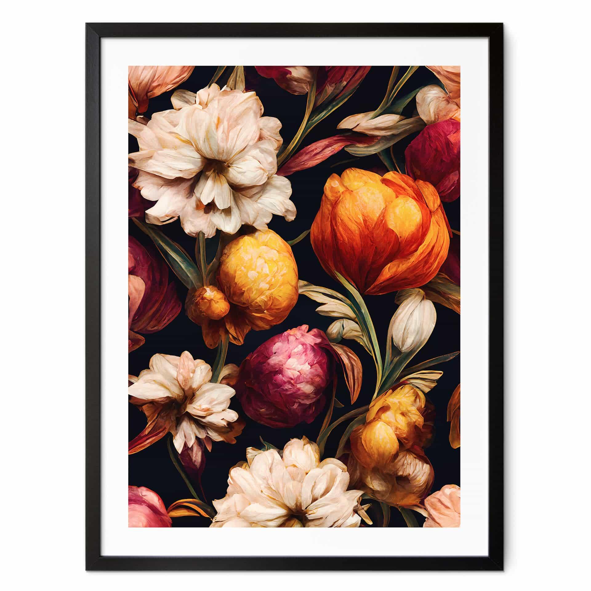 Plakat Blomsterbægre i okker og rosa - Treechild