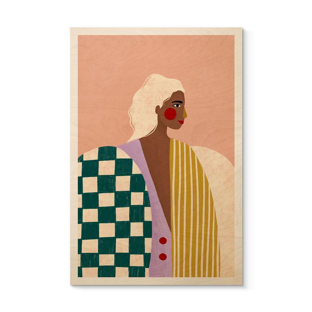 Cuadro de madera Mujer con muestras: un icono moderno - Müller