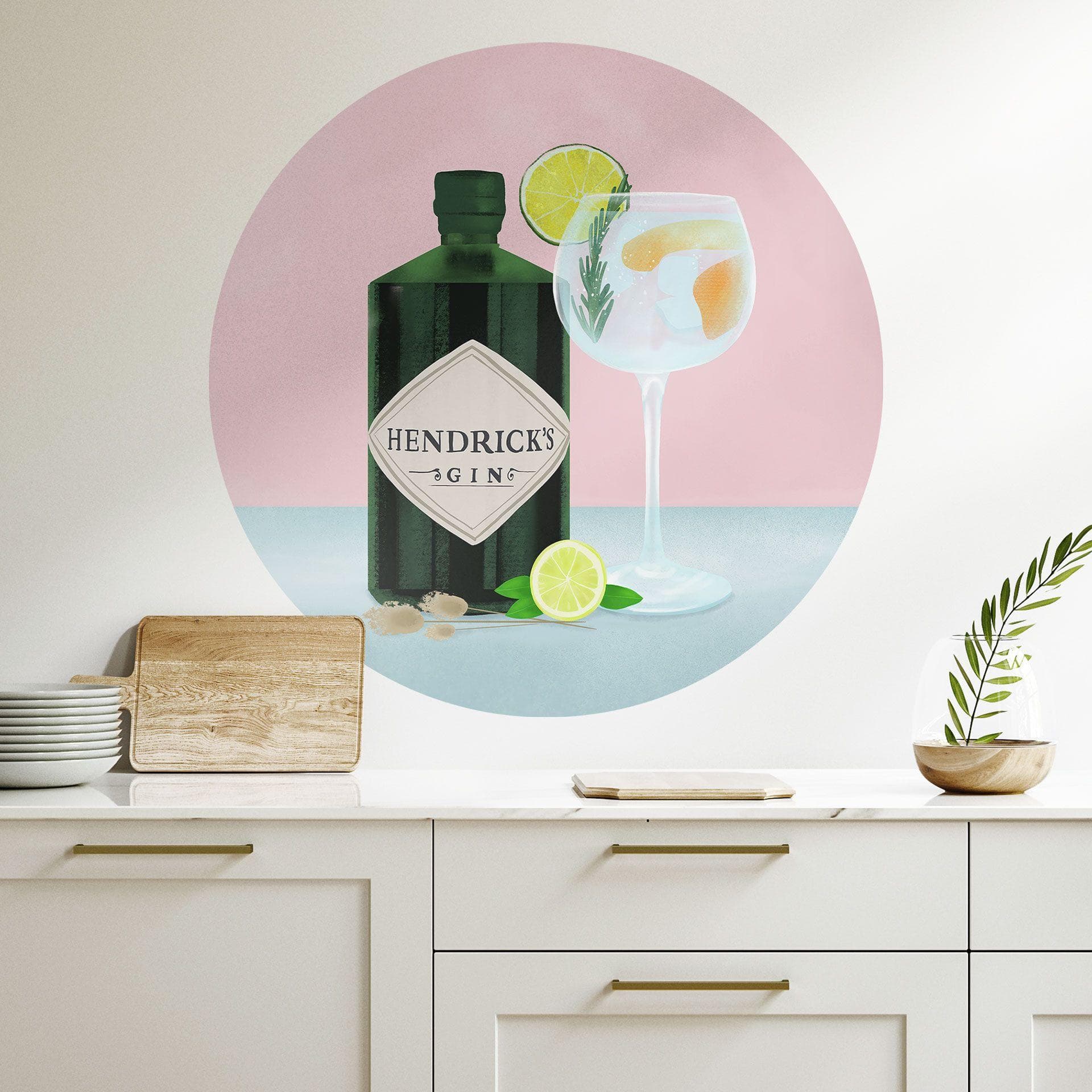 Vinilo decorativo Cóctel Gin Tonic - Lizde - Redondo