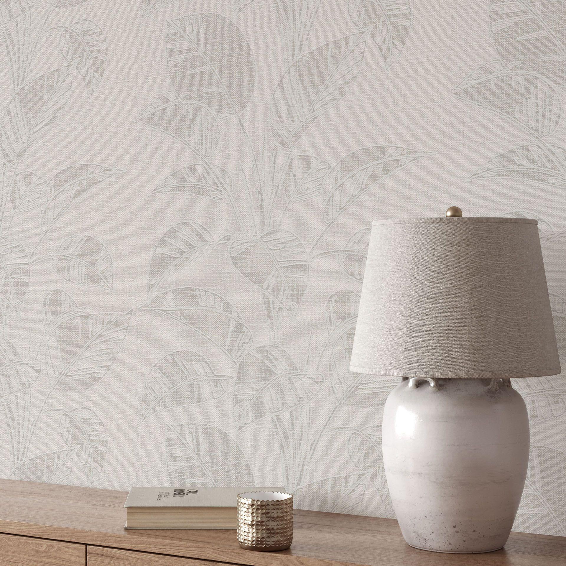 Tapet med bladmotiv Opus beige