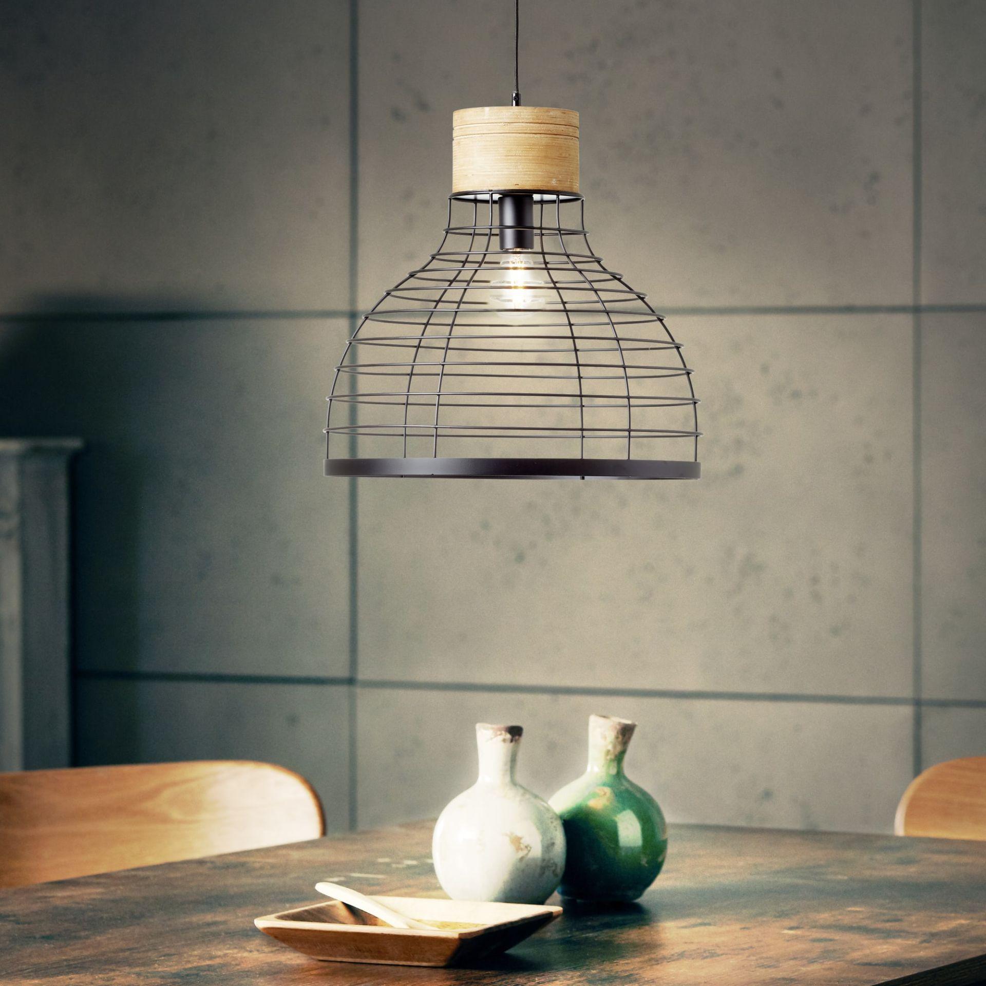 Pendelleuchte Annelie, braun, 135 x 47 cm, Holz Pendellampe
