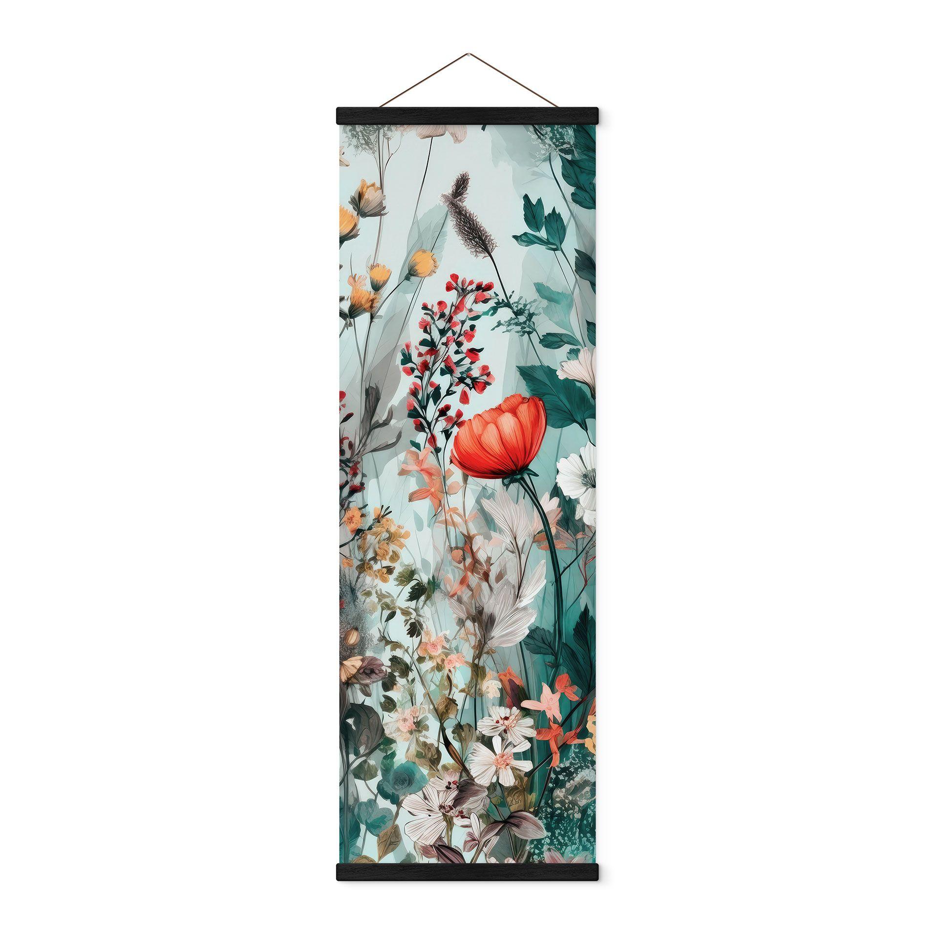 Póster de tela prado primaveral con flores - banderola de flores panorama - Jaszke