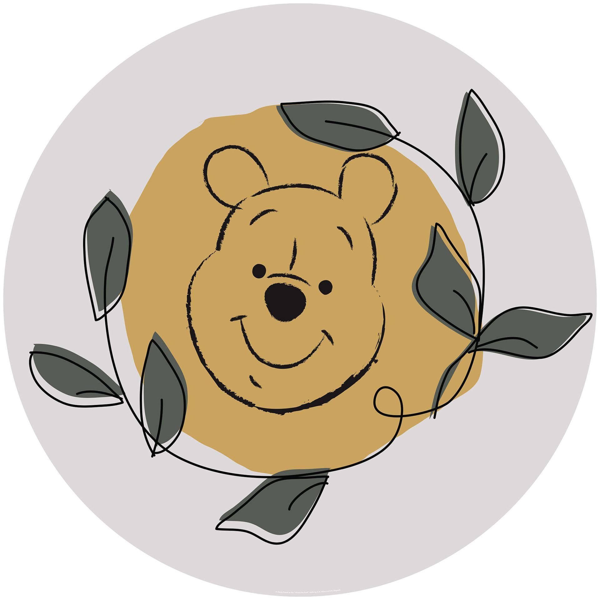 Selvklæbende non-woven tapet - Winnie the Pooh Garland - 125 x 125 cm