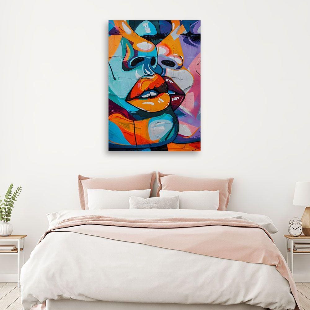 Canvasbillede, abstrakte ansigter