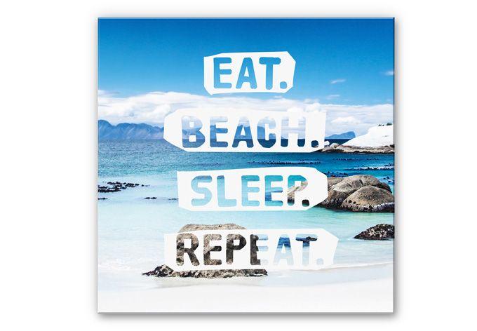 Tableau Forex - Eat. Beach. Sleep. Repeat. - format carré