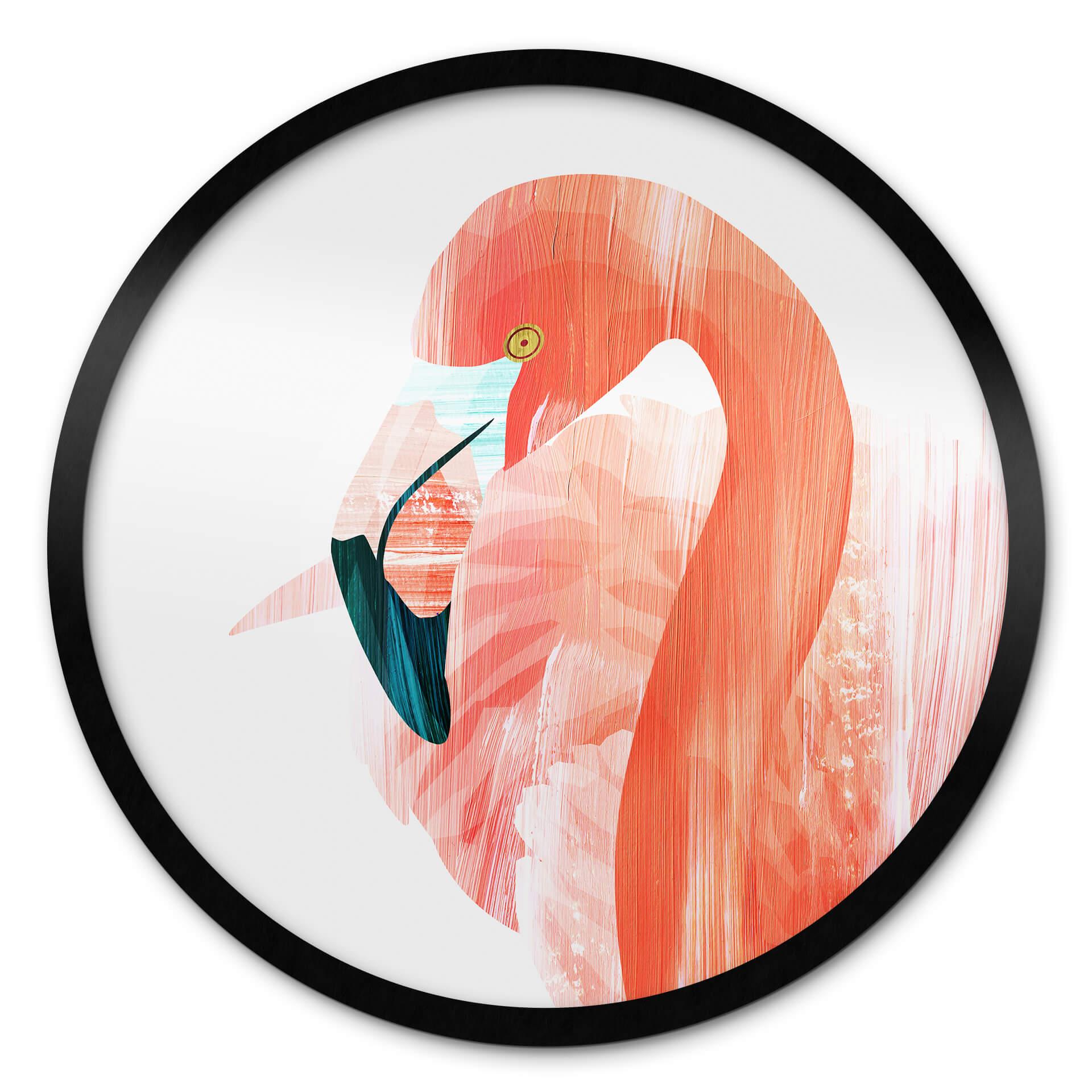 Póster Goed Blauw - Flamenco rosa - Redondo