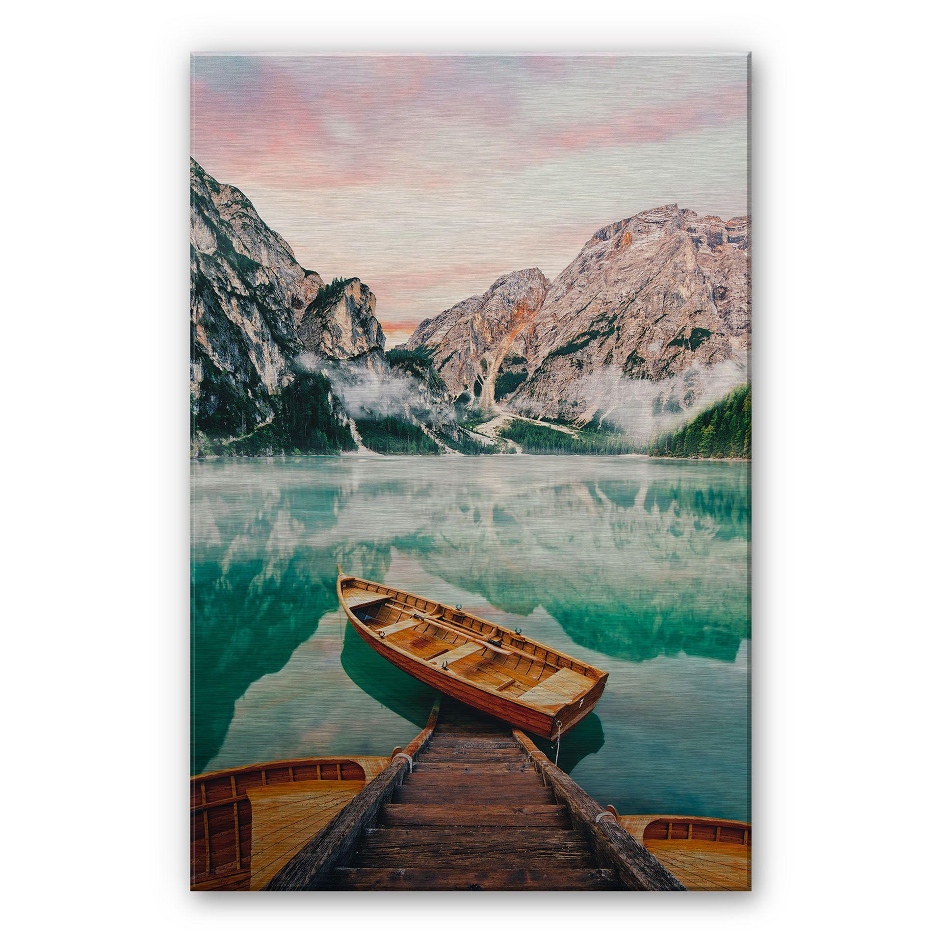 Alu-Dibond zilver – Lago die Braies