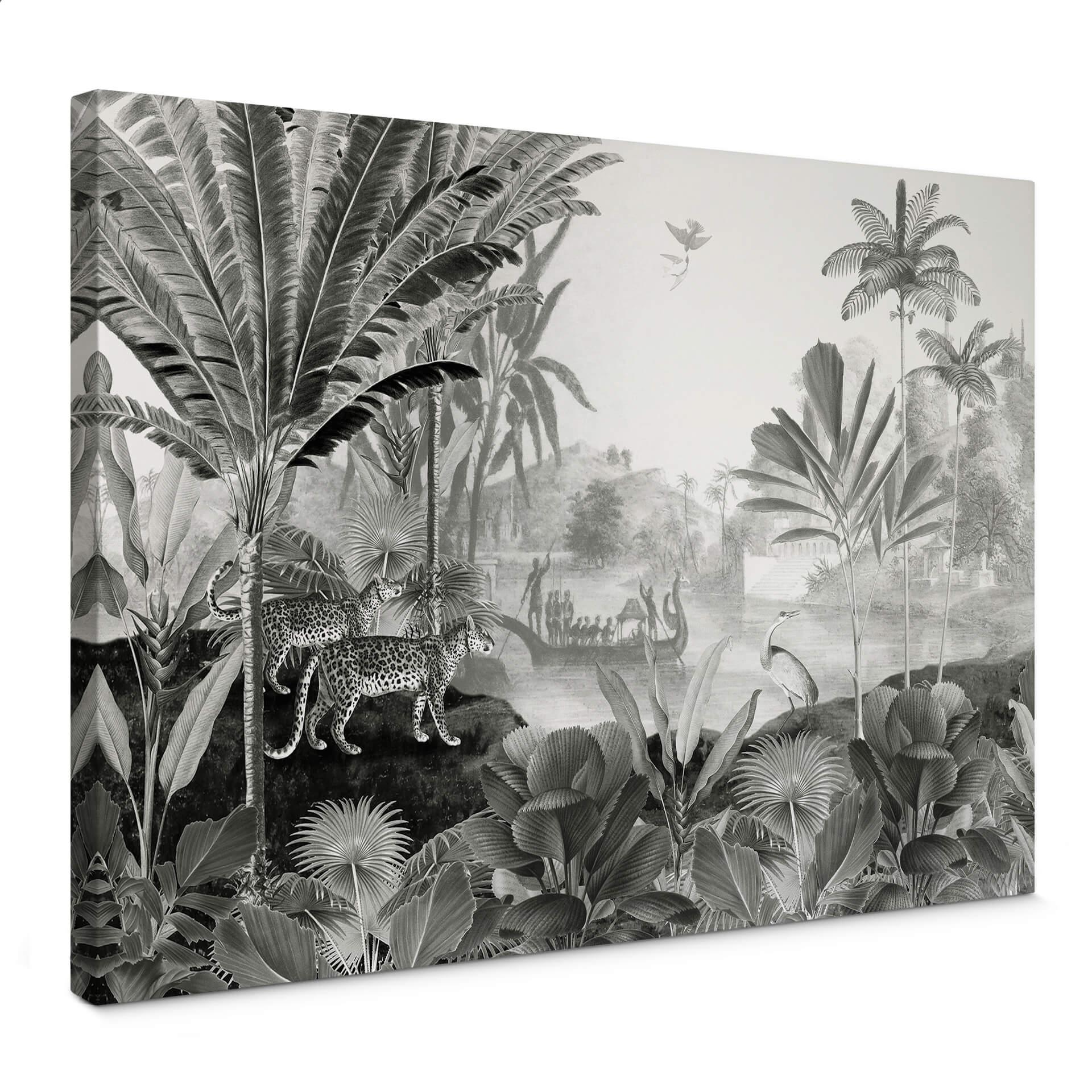 Lienzo Sir Edward - Paisaje con leopardos blanco y negro