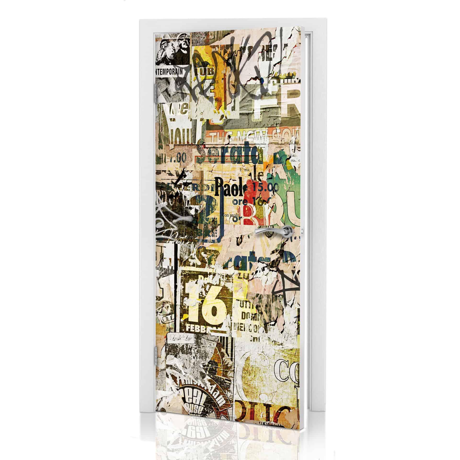 Türdesign Abgerissene Poster 91x200 cm