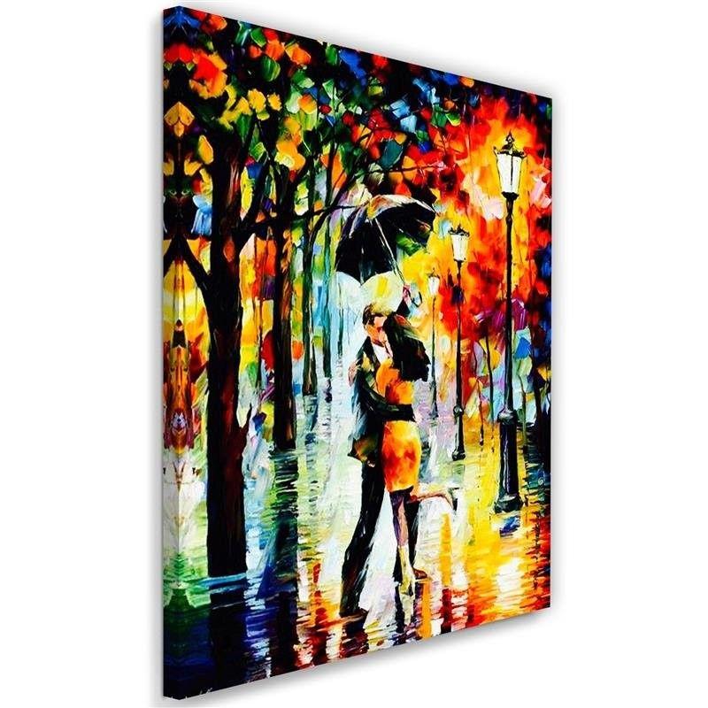 Canvasbillede, Par under en paraply