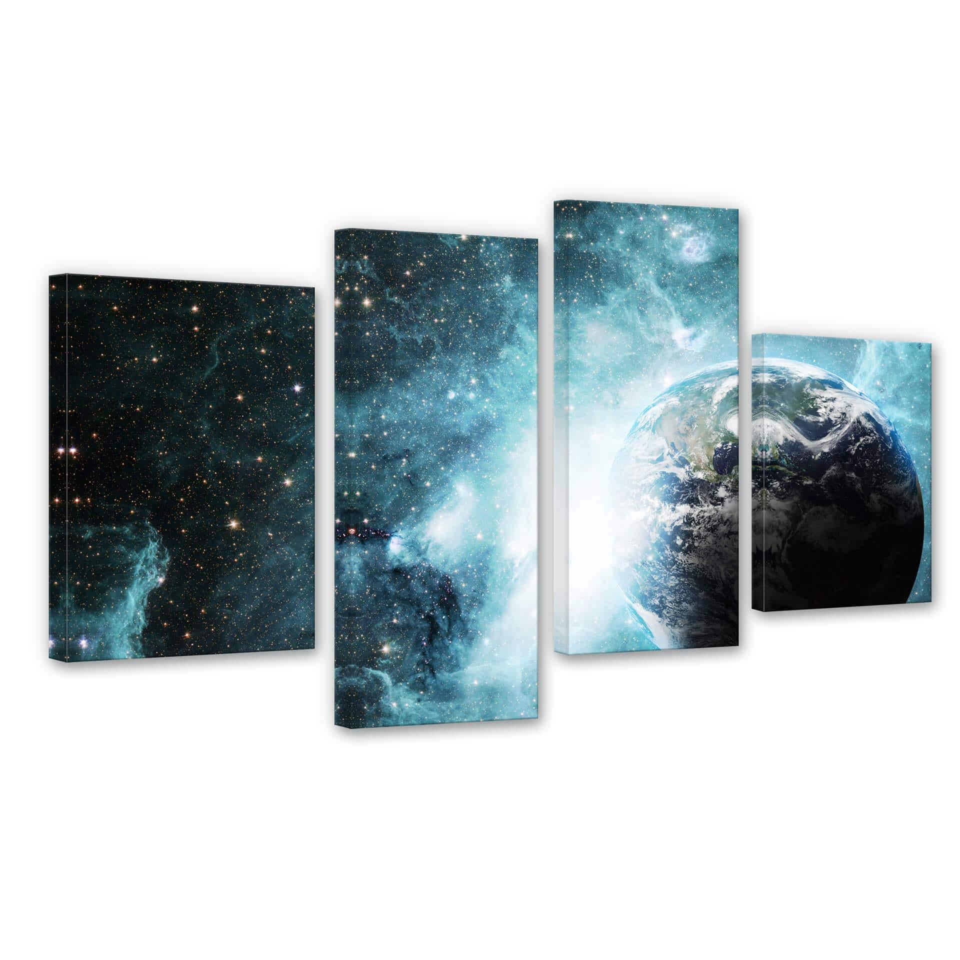 Tableau sur toile - Dans une lointaine Galaxie (4 pièces)