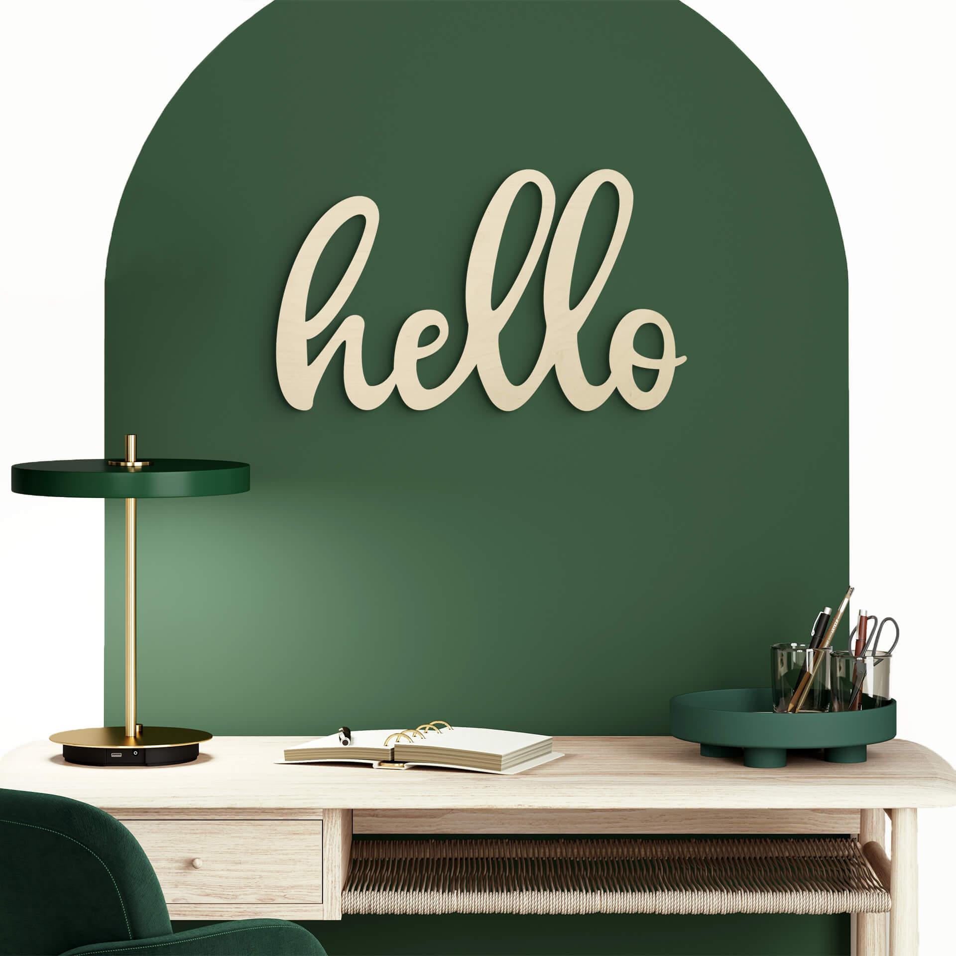 Letras de madera Hello - madera de álamo
