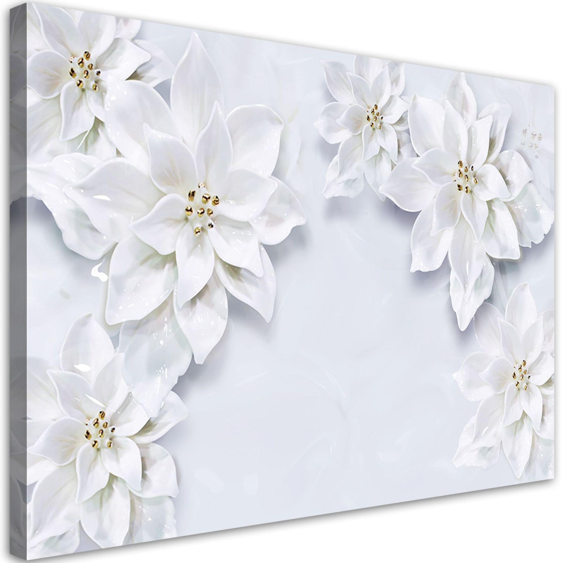 Canvasbillede, Sneklædte planteblomster