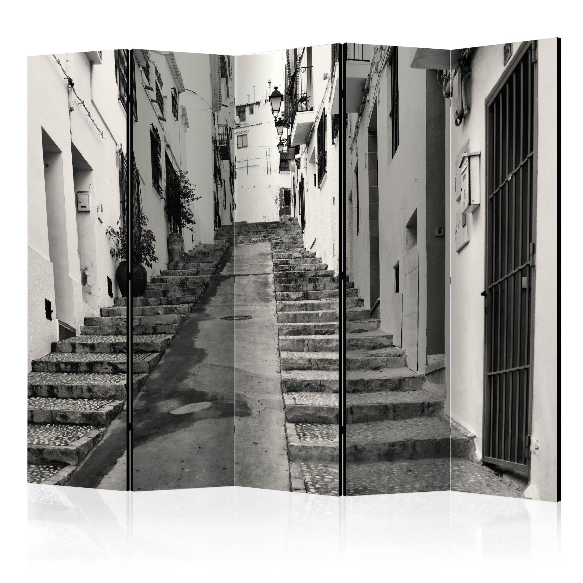 Screen room divider - Gamle bydel i Altea, 5-delt - 225x172 cm